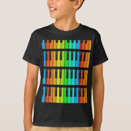 Shirt met kleurrijke pianosleutels