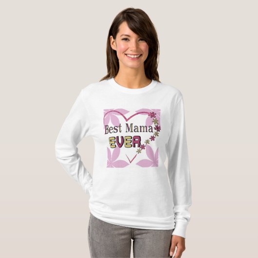 Shirt met lange mouwen dat mama het beste ooit teg (Voorkant volledig)