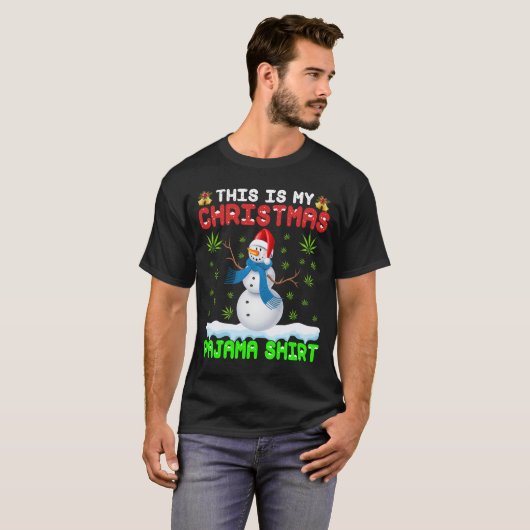 Shirt met onkruidenierswaren, Funny Pajamas Snowma (Voorkant volledig)