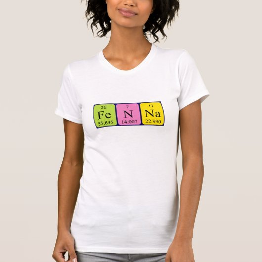 Shirt met periodieke tabelnaam Fenna (Voorkant)