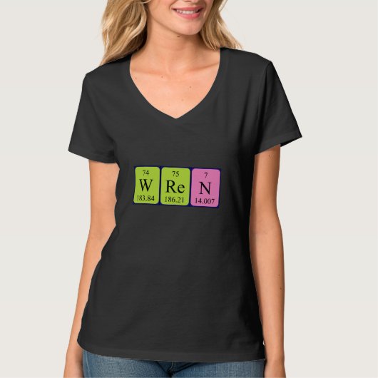 Shirt met periodieke tabelnamen (Voorkant)