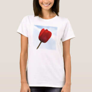 Shirt met rode tulpen
