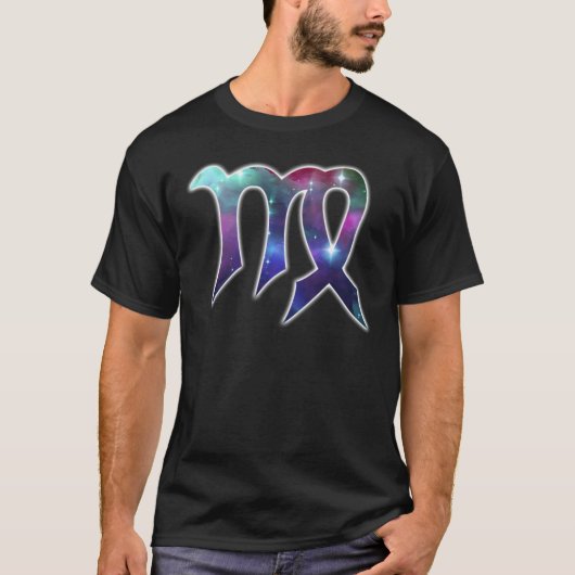 Shirt met virgo-symbool - zwart (Voorkant)