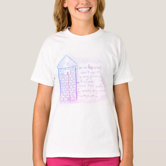 Shirt niet Rapunzel-citaat. (Voorkant)