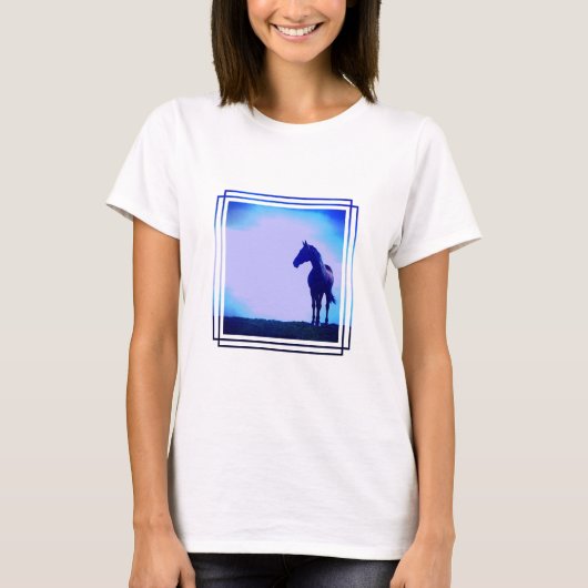 Shirt PaardenSilhouette-design voor dames (Voorkant)