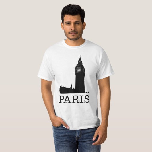Shirt Parijs Tourist (Voorkant volledig)