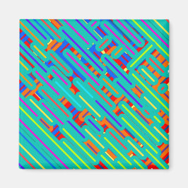 Shirt patroonuitgang - kleurrijke strepenpatronen magneet