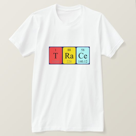 Shirt periodieke tabelnaam overtrekken (Design voorkant)