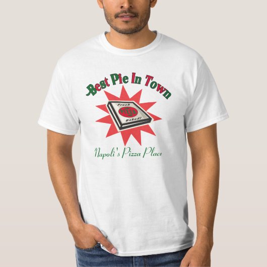 Shirt Pizza - Aangepast Shirt voor levering van Pi (Voorkant)