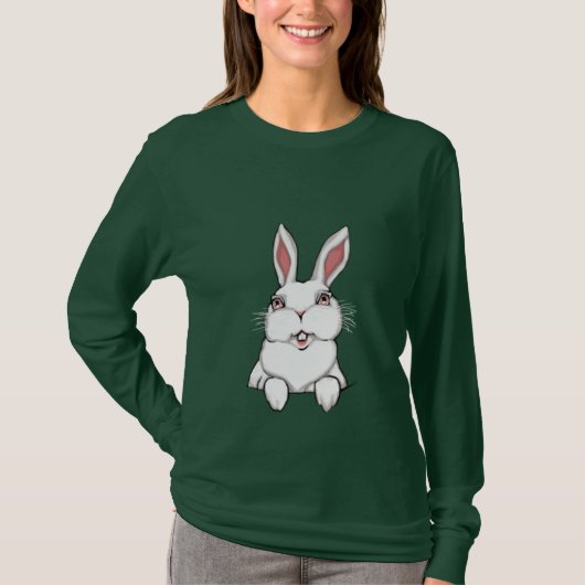 Shirt Pocket Bunny Shirt T-shirt voor damespaasbun (Voorkant)