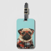 Shirt Pug Bagagelabel (Voorkant (verticaal))