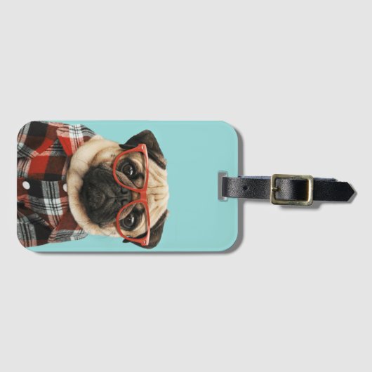 Shirt Pug Bagagelabel (Voorkant (horizontaal))