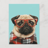 Shirt Pug Briefkaart (Voorkant)