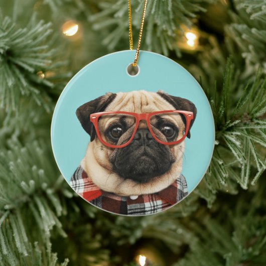 Shirt Pug Keramisch Ornament (Boom)