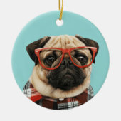 Shirt Pug Keramisch Ornament (Voorkant)