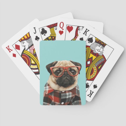 Shirt Pug Pokerkaarten (Achterkant)
