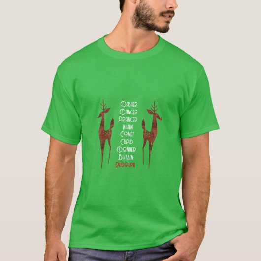 Shirt - Santa's Reindeer -Rudolph Rood- Nosed (Voorkant)