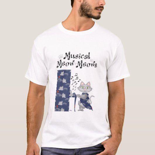 Shirt Schattigee katten houden van muziekpiano (Voorkant)