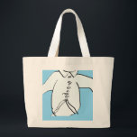Shirt Silhouette Fun Blue Kids Grote Tote Bag<br><div class="desc">Large Tote Bag</div>