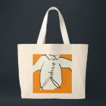 Shirt Silhouette Fun Orange Kids Grote Tote Bag<br><div class="desc">Large Tote Bag</div>