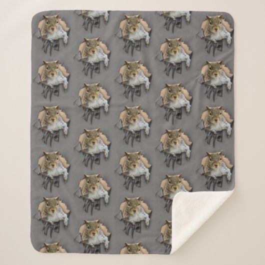 Shirt Squirrel Sherpa Blanket Deken (Voorkant)