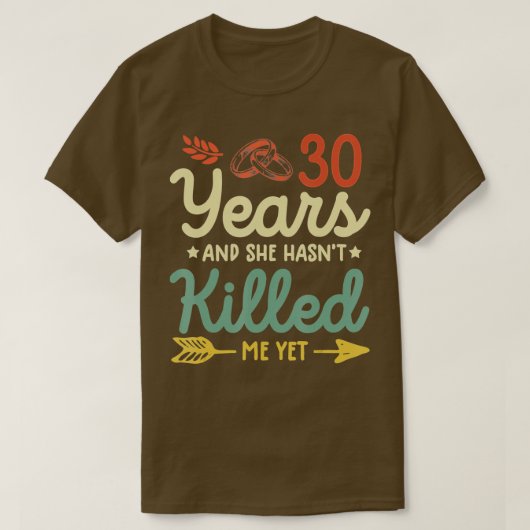 shirt-t-shirt voor 30e trouwdag t-shirt (Design voorkant)