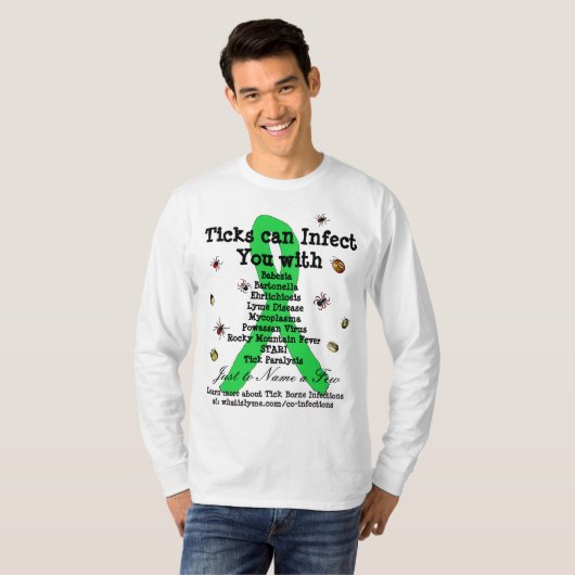 Shirt ter bewustmaking van de ziekte van Lyme en c (Voorkant volledig)
