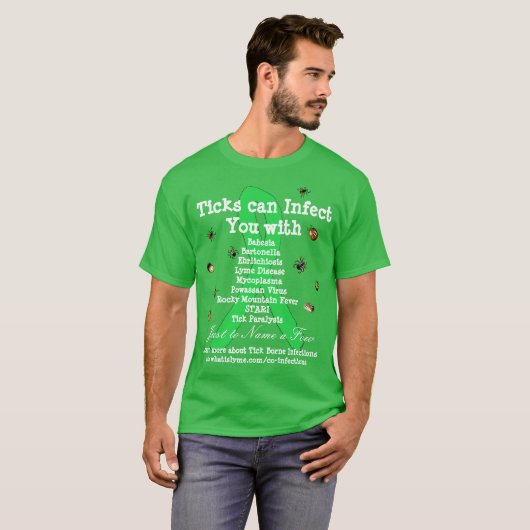 Shirt ter bewustmaking van de ziekte van Lyme en c (Voorkant volledig)