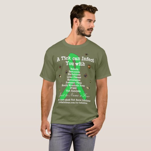 Shirt ter bewustmaking van de ziekte van Lyme en c (Voorkant volledig)