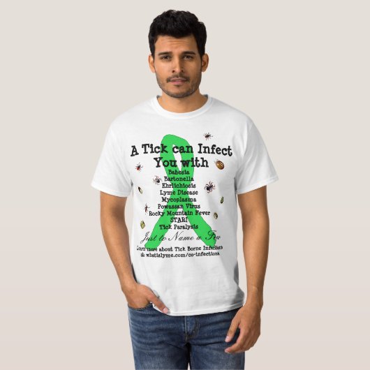 Shirt ter bewustmaking van de ziekte van Lyme en c (Voorkant volledig)