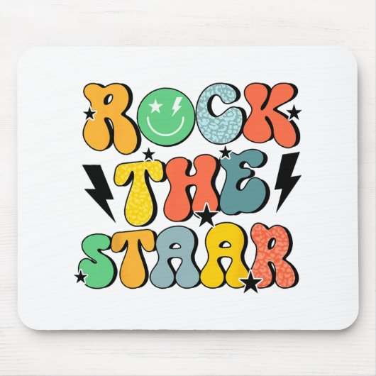 Shirt Test Day Rock The Funny Star Test Squad Muismat (Voorkant)