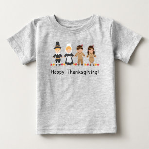 Shirt Thanksgiving voor Baby - grijs