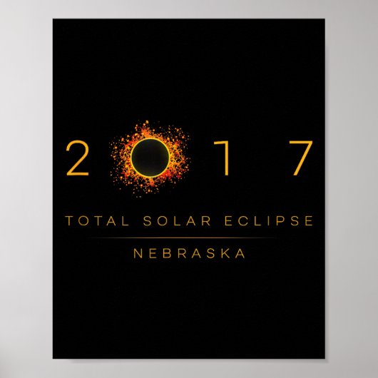 Shirt Total Solar Eclipse Nebraska 2017 Poster (Voorkant)