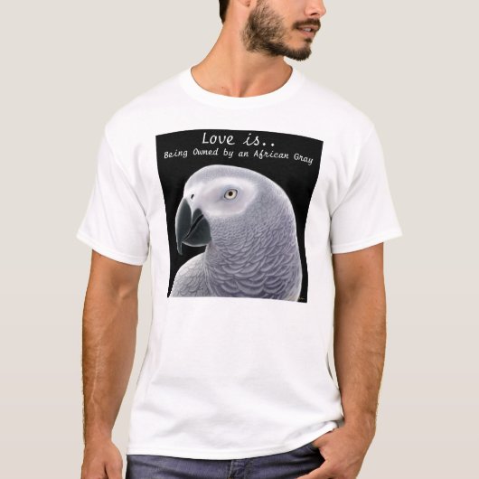 Shirt van Afrikaanse grijze liefde (Voorkant)