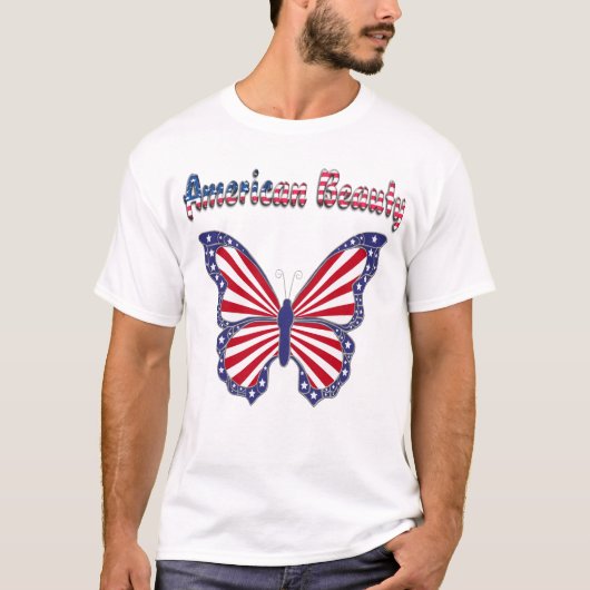 Shirt van Amerikaanse Beauty Patriotic Butterfly-M (Voorkant)