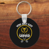 Shirt van Badminton Player Funny Served Badminton Sleutelhanger (Voorkant)
