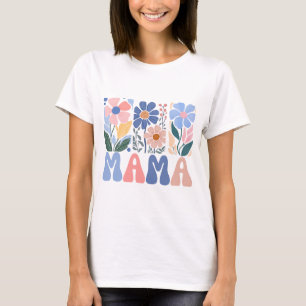 Shirt van Boho Mama   Pastel Floral Retro T-shirt