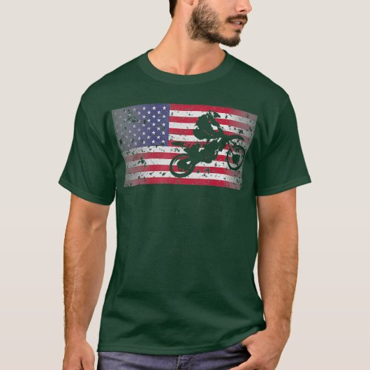  shirt van de Amerikaanse vlag Motocross (Voorkant)