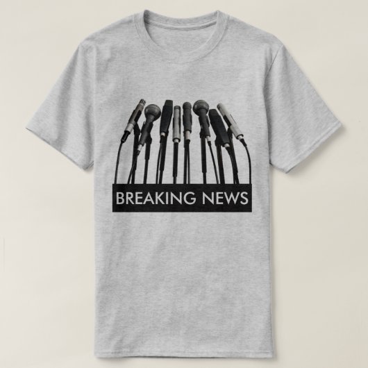Shirt van de Breking van Nieuws Microfoon (Design voorkant)