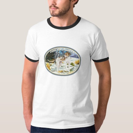 Shirt van de Engelse pointer winter scène (Voorkant)