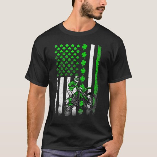 Shirt van de Ierse vlag St Patricks Day voor Moto (Voorkant)