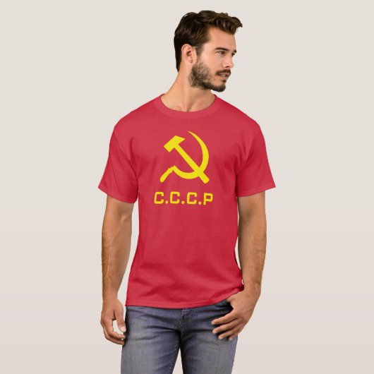 SHIRT van de Mannen van de CCCP Hammer en van de S (Voorkant volledig)