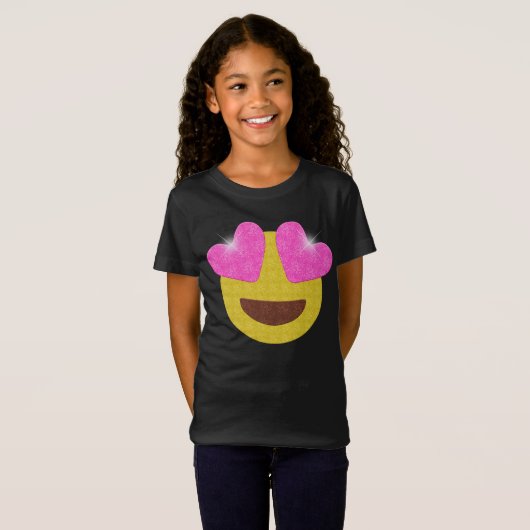 Shirt van de partij Emoji - Mousserende Heart Eyes (Voorkant volledig)