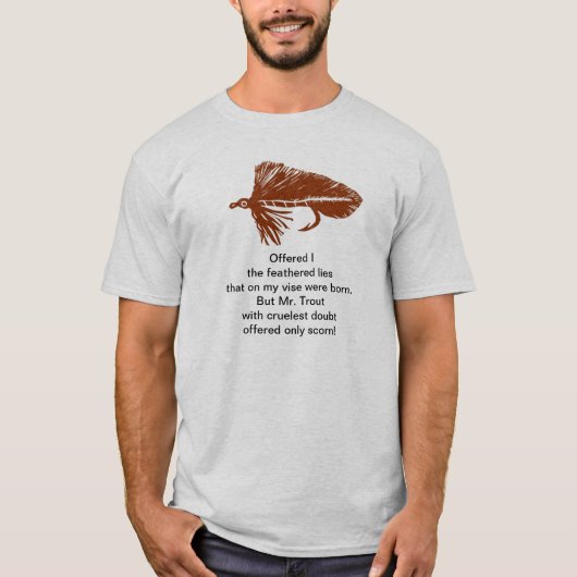 shirt van de "ruwe forel" met bruine Matuka-wimpel (Voorkant)