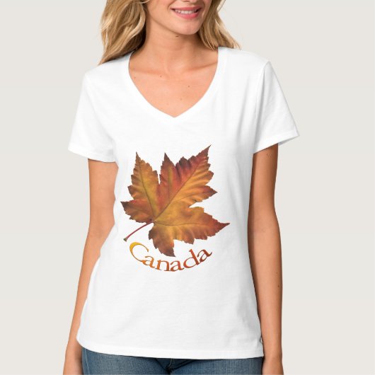 Shirt van de T-Shirt Maple Leaf Souvenir, voor dam (Voorkant)