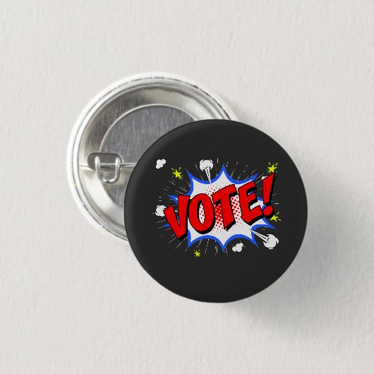 Shirt van de terugstemming Stemming: 70 Cartoon Ronde Button 3,2 Cm (Voorkant /achterkant)
