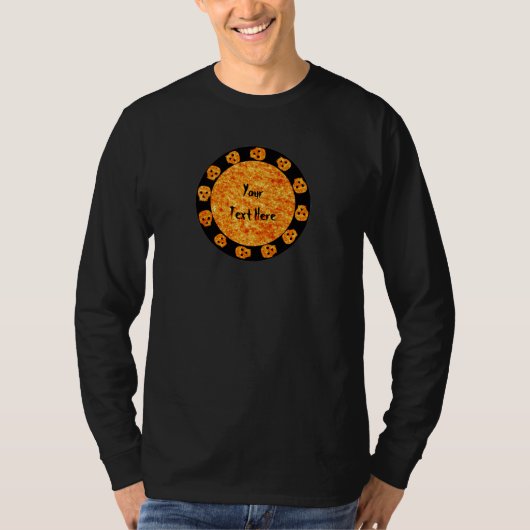 Shirt van de vlamOranje schedel (Voorkant)