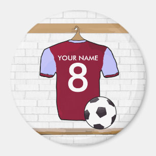 Shirt van de Voetbal (claret en blauw) Magnet