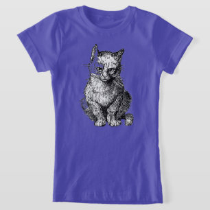Shirt van een kattemeisje met een crème