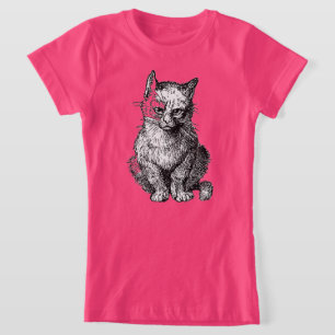 Shirt van een kattemeisje met een crème